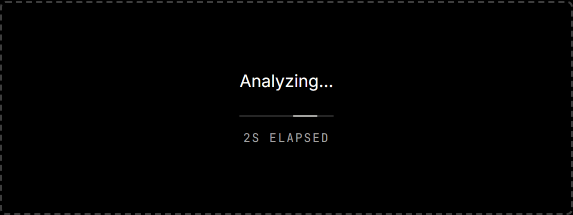 The analyzer runs. Seconds, not minutes.